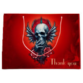 Indrukwekkende, realistische schedel met vleugels groot cadeauzakje (Voorkant)