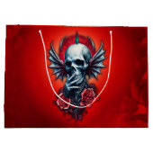 Indrukwekkende, realistische schedel met vleugels groot cadeauzakje (Achterkant)