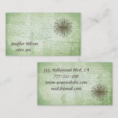 Indrukwekkende romantische  scriptdandelion visitekaartje (Voorkant / Achterkant)