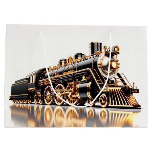 Indrukwekkende trein geschenk tas groot cadeauzakje (Achterkant)