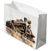 Indrukwekkende trein geschenk tas groot cadeauzakje (Achterkant Gekanteld)