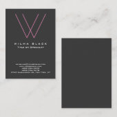 Indrukwekkende Trendy Modern Gray Pink Monogram Visitekaartje (Voorkant / Achterkant)