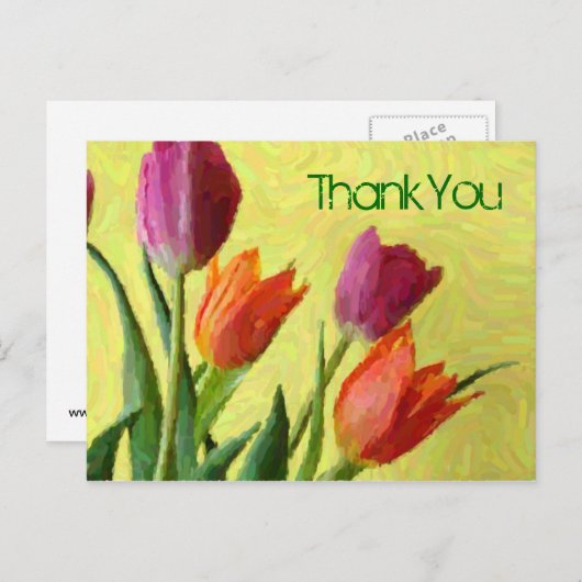  indrukwekkende Tulpen Dank u Briefkaart (Voorkant / Achterkant)