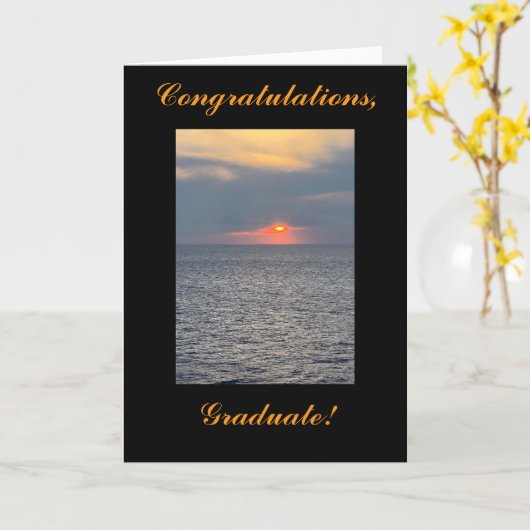 Indrukwekkende zonsondergang, gefeliciteerd Afstud Kaart (Gele Bloem)