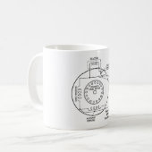 inductiemotordiagram van de reactor-start-splitfas koffiemok (Voorkant links)