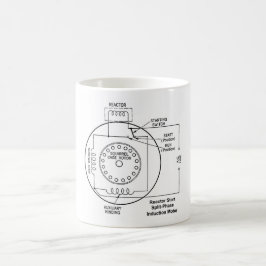 inductiemotordiagram van de reactor-start-splitfas koffiemok
