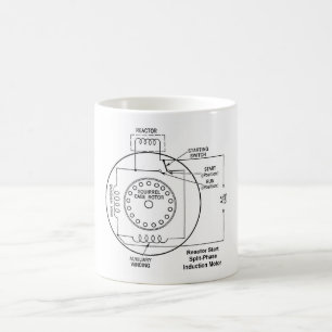 inductiemotordiagram van de reactor-start-splitfas koffiemok