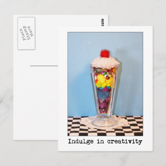 Induge in creativiteit fotografie briefkaart (Voorkant / Achterkant)