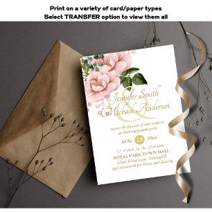 Indulgent Blush Pink Gold Rozen Bouquet Verloving