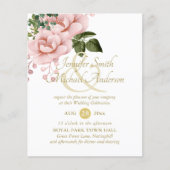 Indulgent Blush Pink Gold Rozen Bouquet Weddenscha (Voorkant)