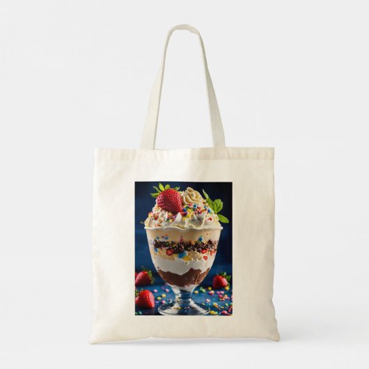 Indulgent Ice Cream Sundae Delight bedrukte zak Tote Bag (Achterkant)
