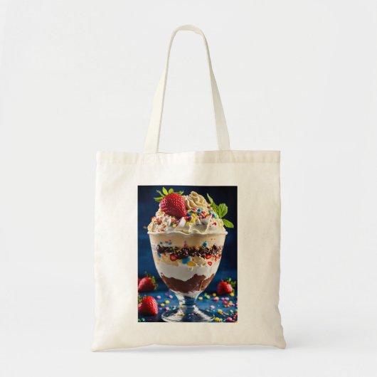 Indulgent Ice Cream Sundae Delight bedrukte zak Tote Bag (Voorkant)