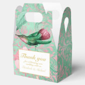 Indulgent Mint Pink Hummingbird Floral DANK U Bedankdoosjes (Geopend)