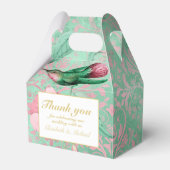 Indulgent Mint Pink Hummingbird Floral DANK U Bedankdoosjes (Voorkant Zijde)