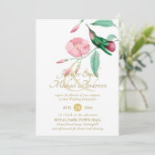 Indulgent Mint Pink Hummingbird Floral Vine Flower (Staand voorkant)