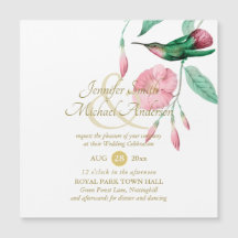 Indulgent Mint Pink Hummingbird Floral Vine Flower