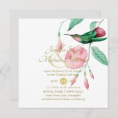 Indulgent Mint Pink Hummingbird Floral Vine Flower (Voorkant / Achterkant)