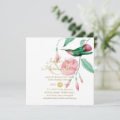 Indulgent Mint Pink Hummingbird Floral Vine Flower (Staand voorkant)