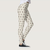 Indulgent Ophelia Floral Beads Chain Stripes Cream Leggings (Rechts)