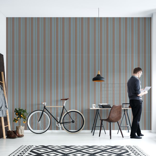 Indulgente Ophelia Stripes Blauw Behang (Woonkamer)
