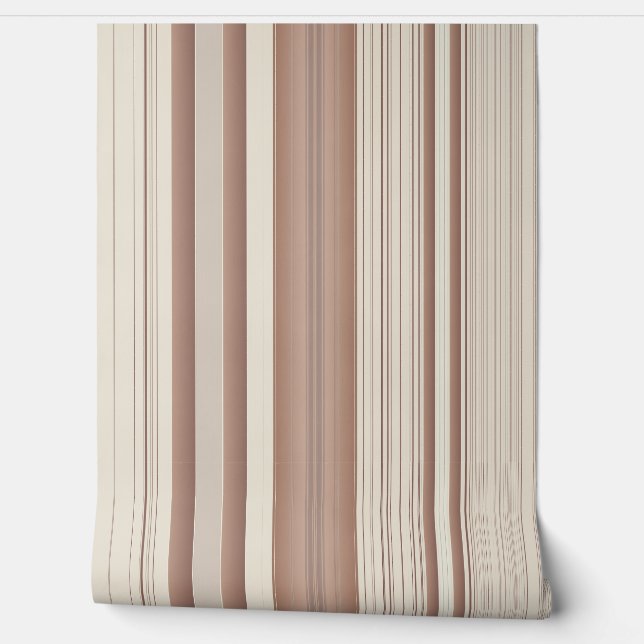 Indulgente Ophelia Warm Stripes Cream Behang (Afrollen)