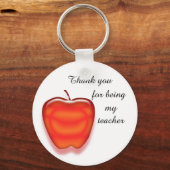Indure Bright Red Apple Dank je leraar Sleutelhanger (Voorkant)