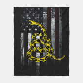 Industrial American Flag and Snake Clock Fleece Deken (Voorkant)