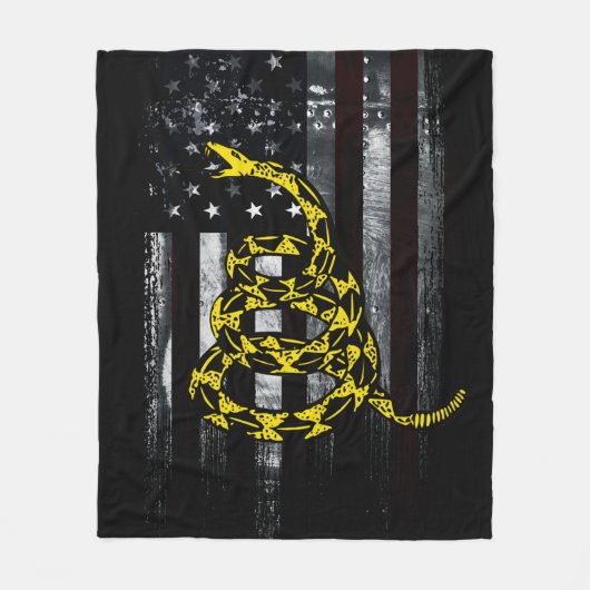 Industrial American Flag and Snake Clock Fleece Deken (Voorkant)