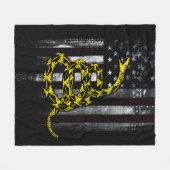 Industrial American Flag and Snake Clock Fleece Deken (Voorkant (Horizontaal))