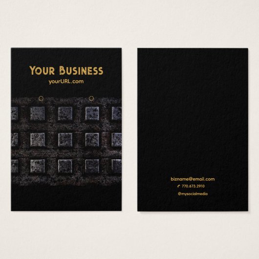 Industrial Black 2 Earring Holder Display Cards Visitekaartje (Voorkant /achterkant)