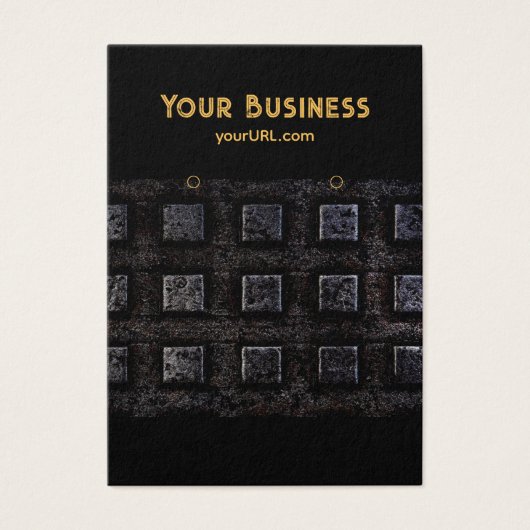 Industrial Black 2 Earring Holder Display Cards Visitekaartje (Voorkant)