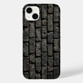 Industrial Black Brick Wall Texture iPhone Case (Achterkant)