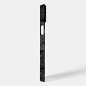 Industrial Black Brick Wall Texture iPhone Case (Achterkant / Rechts)