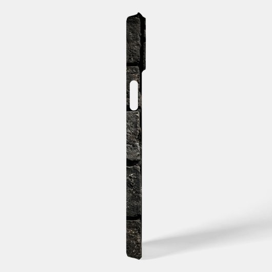 Industrial Black Brick Wall Texture iPhone Case (Achterkant / Rechts)