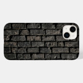 Industrial Black Brick Wall Texture iPhone Case (Achterkant (horizontaal))