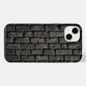 Industrial Black Brick Wall Texture iPhone Case Hoesje (Achterkant horizontaal)