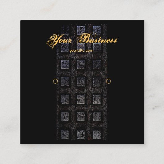Industrial Black Earring Holder Display Cards Vierkante Visitekaartje (Voorkant)