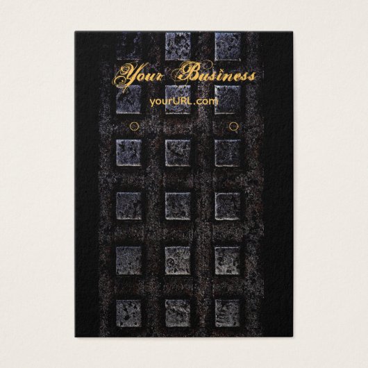 Industrial Black Earring Holder Display Cards Visitekaartje (Voorkant)