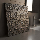 Industrial Black Steel Gothic Star #12 ID1227 Tegeltje