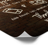 Industrial Brick Edison Lights Unplugged Wedding Poster (Hoek)