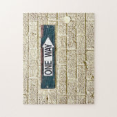 Industrial Brick Wall One Way Pijl-teken Legpuzzel (Verticaal)