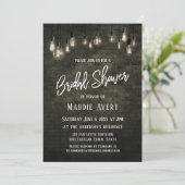 Industrial Bricks w/Edison Lights Vrijgezellenfees Kaart (Staand voorkant)