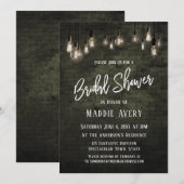 Industrial Bricks w/Edison Lights Vrijgezellenfees Kaart (Voorkant / Achterkant)