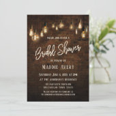 Industrial Bricks w/Edison Lights Vrijgezellenfees Kaart (Staand voorkant)