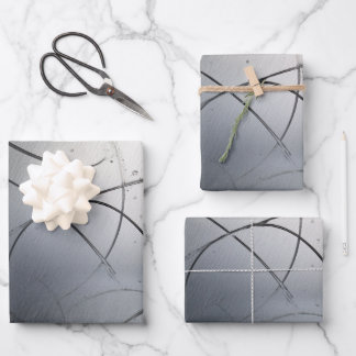 Industrial Brushed Metal Texture with Scratches Inpakpapier Vel