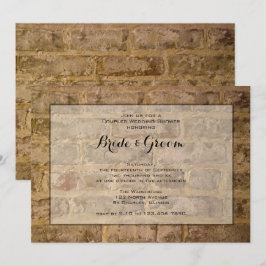Industrial Chic Brick Couples Wedding Shower Kaart