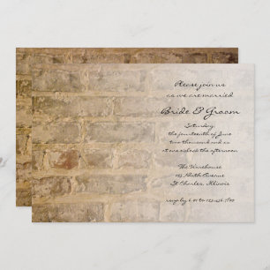 Industrial Chic Bricks Fade Wedding Kaart