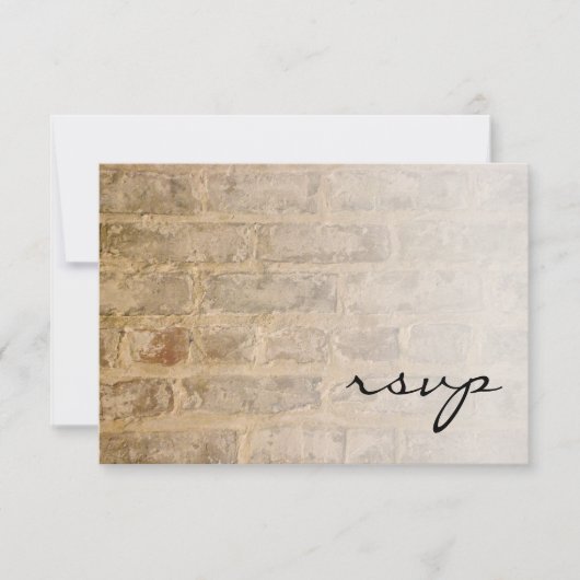 Industrial Chic Bricks Fade Wedding RSVP Kaart (Voorkant)