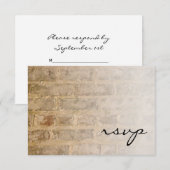 Industrial Chic Bricks Fade Wedding RSVP Kaart (Voorkant / Achterkant)