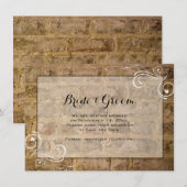 Industrial Chic Bricks Swirl Wedding Save the Date Kaart (Voorkant / Achterkant)
